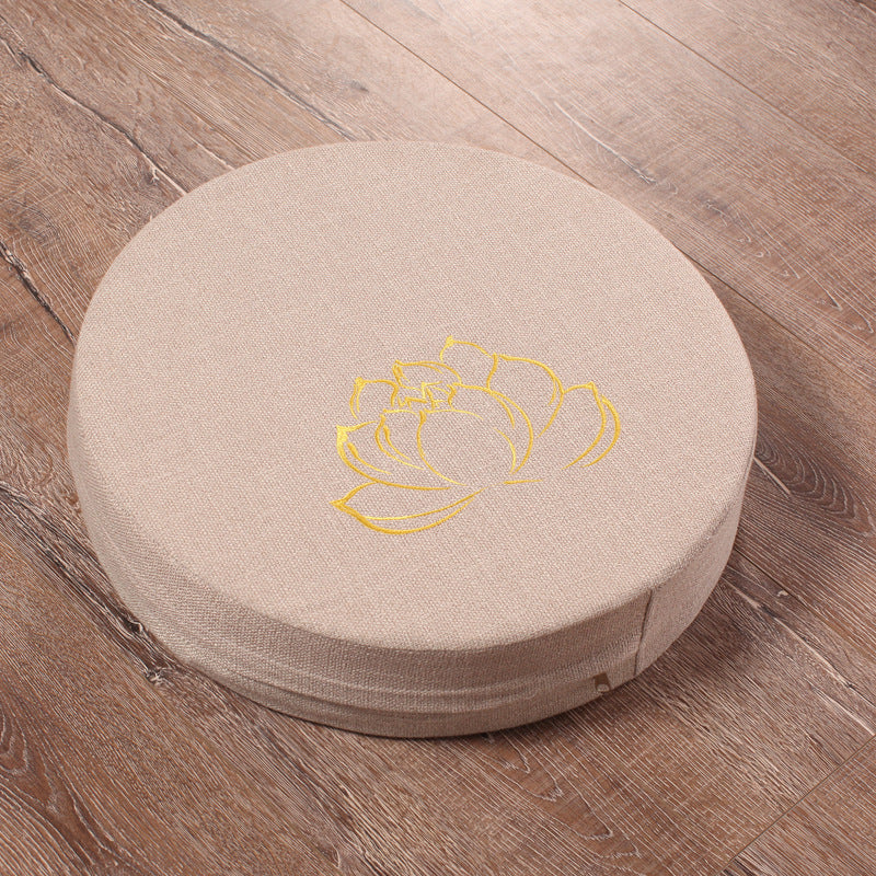 Embroidered Lotus Meditation Cushion