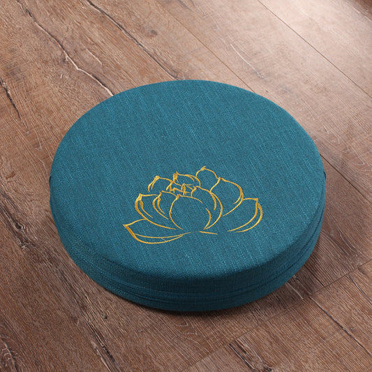 Embroidered Lotus Meditation Cushion