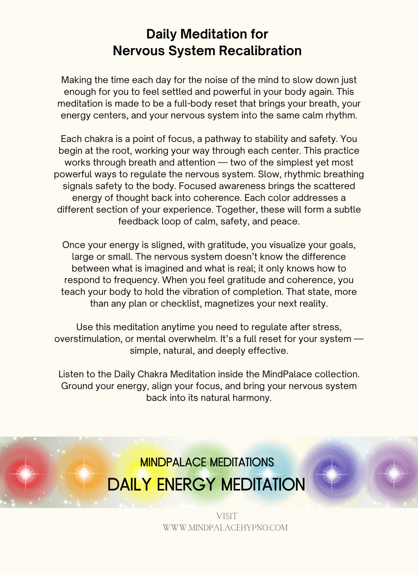 Meditations With MindPalace: Daily Energy Meditation for Nervous System Regulation